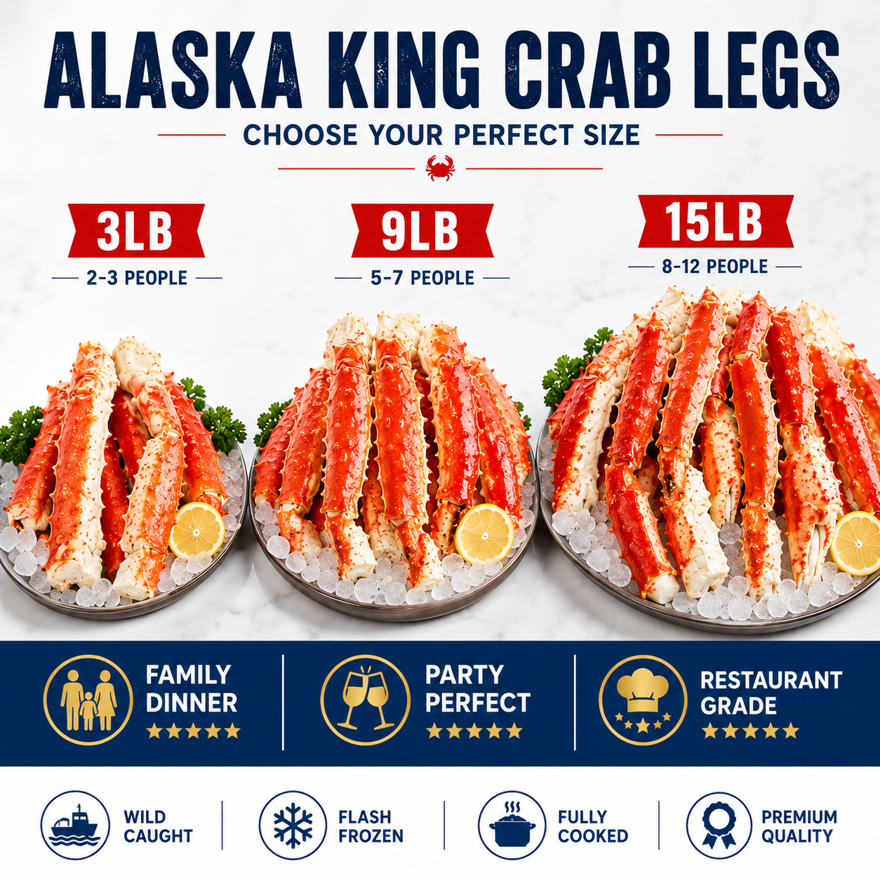 Premium Alaskan King Crab Legs | Shipped with Dry Ice | Fresh From Ocean to Table