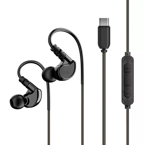 USB‑C Sports Wired Earbuds With Shaped Earhooks and Rich Layered Sound Quality