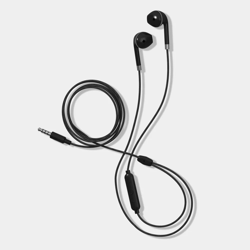 3.5mm Plug‑and‑Play In‑Ear Wired Earbuds With Call Microphone & Anti‑Tangling Cord