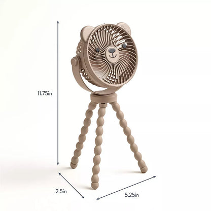 Adjustable Clip-On Mini Stroller Fan With Flexible Bendable Brackets and Multi-Grade Wind Settings