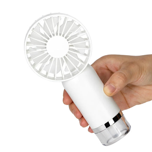 Portable Handheld Mist Fan With Integrated Humidifying Function and Multi-Speed Wind Adjustment